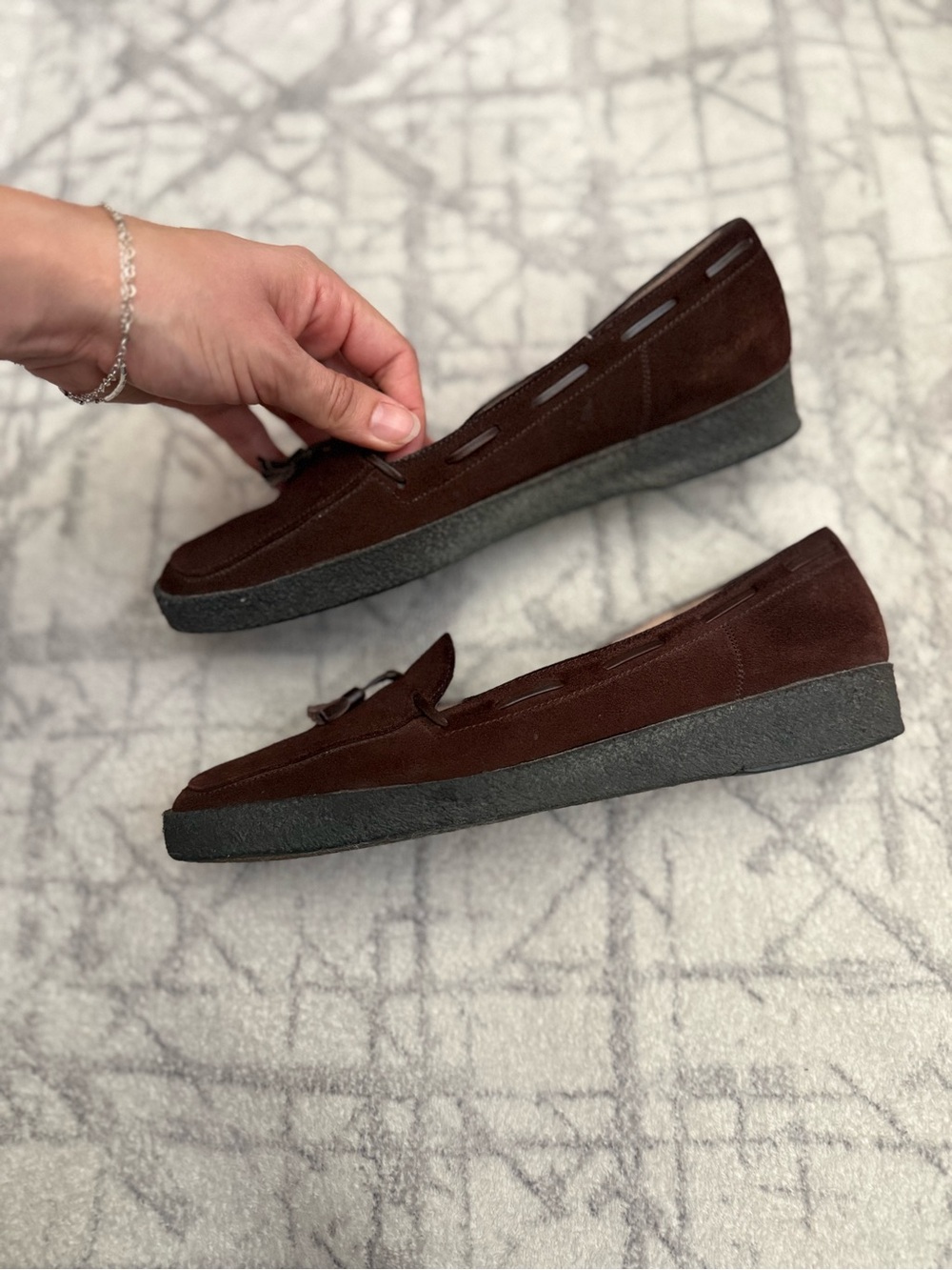 Salvatore Ferragamo Boutique Brown Suede Tassel Loafers Size 6.5 - Picture 8 of 10